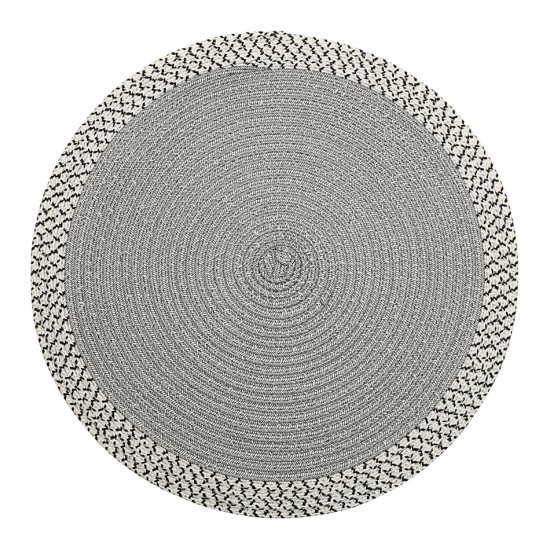 Lugar Americano 38cm Branco e Preto Tressed